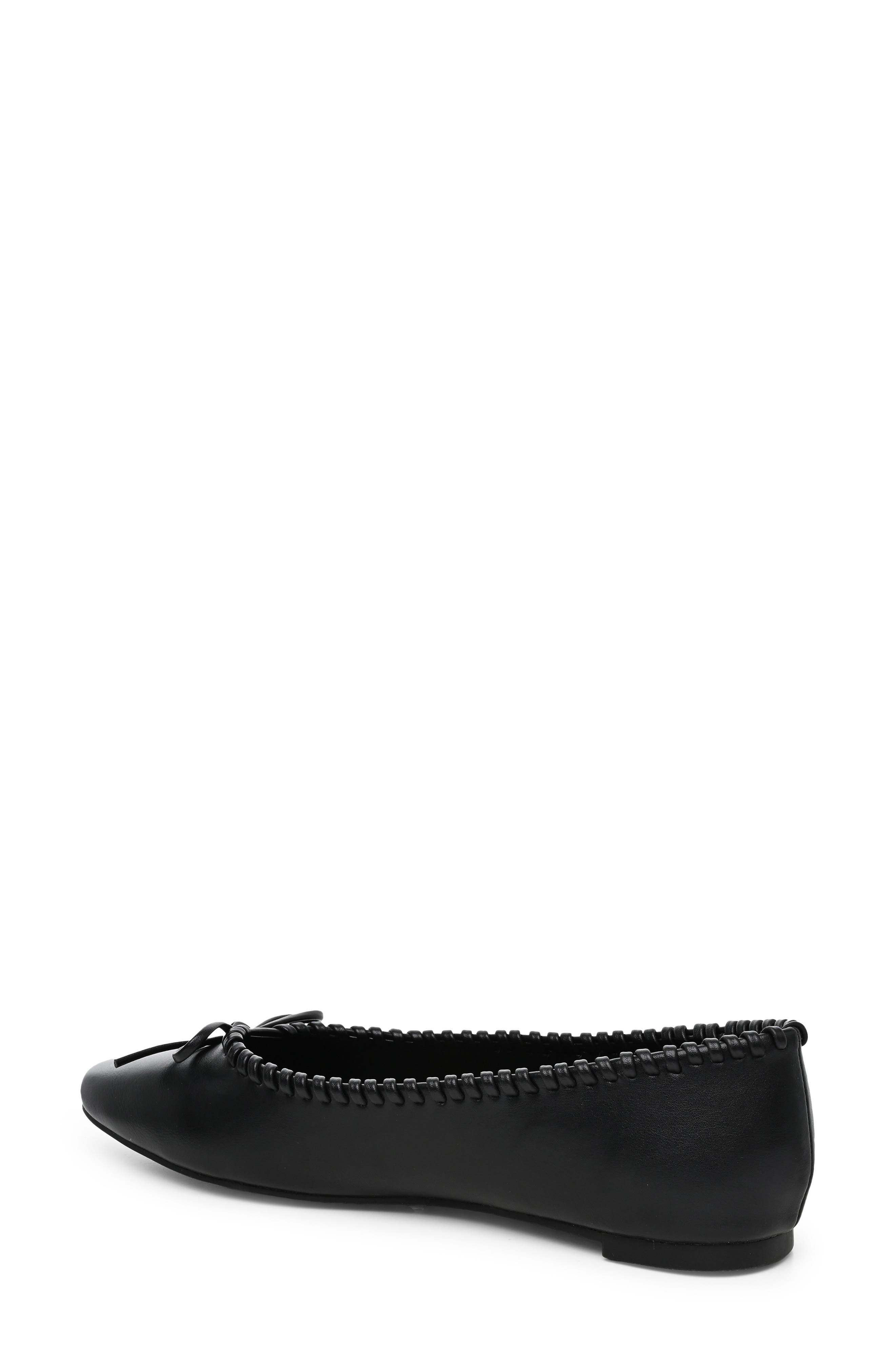 Courty Faux Leather Ballet Flat, Alternate, color, BLACK