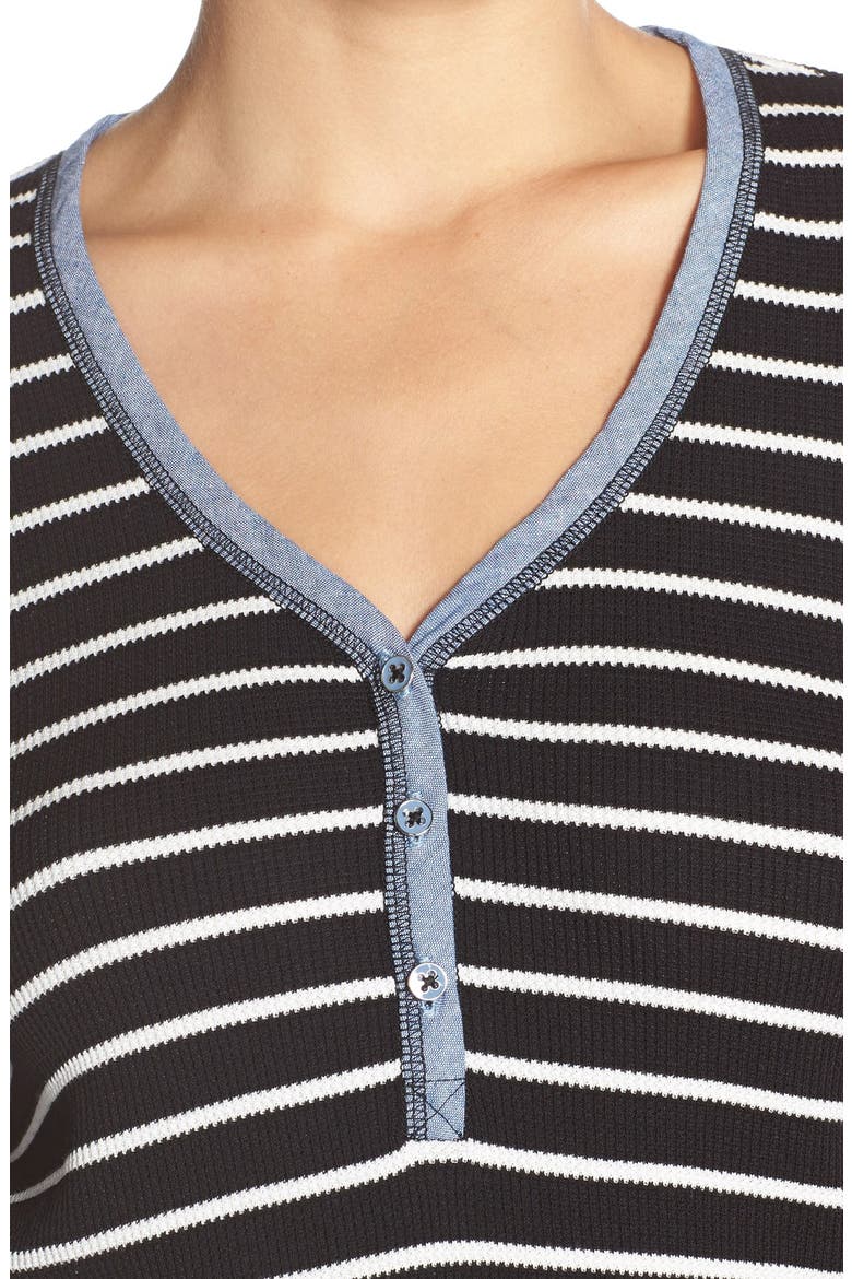 Thermal Pajamas, Alternate, color, BLACK STRIPE