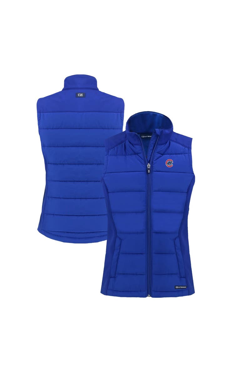 Cutter & Buck Women's Cutter & Buck  Royal Chicago Cubs Evoke Hybrid Eco Softshell Recycled Full-Zip Vest, Alternate, color, 
