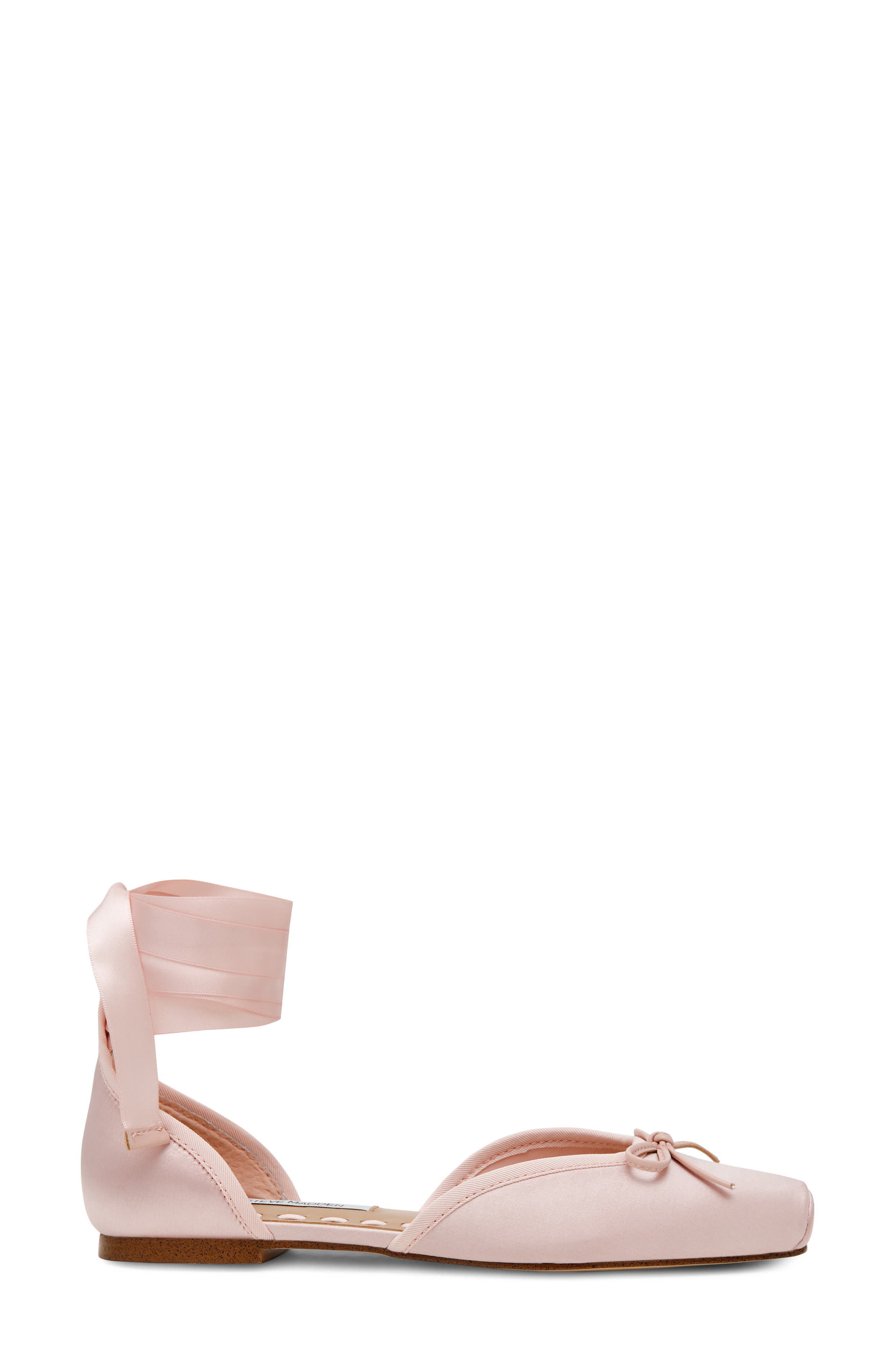 Leonora Ankle Wrap Flat, Alternate, color, PINK SATIN