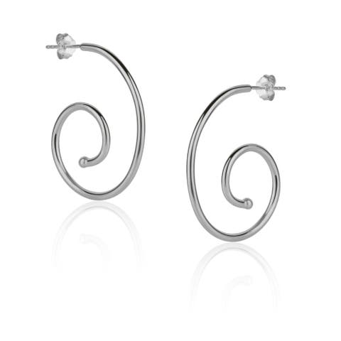 Spiral Sterling Silver Stud Earrings