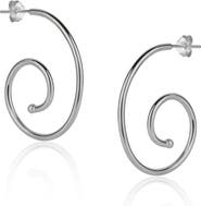Spero London Spiral Sterling Silver Stud Earrings