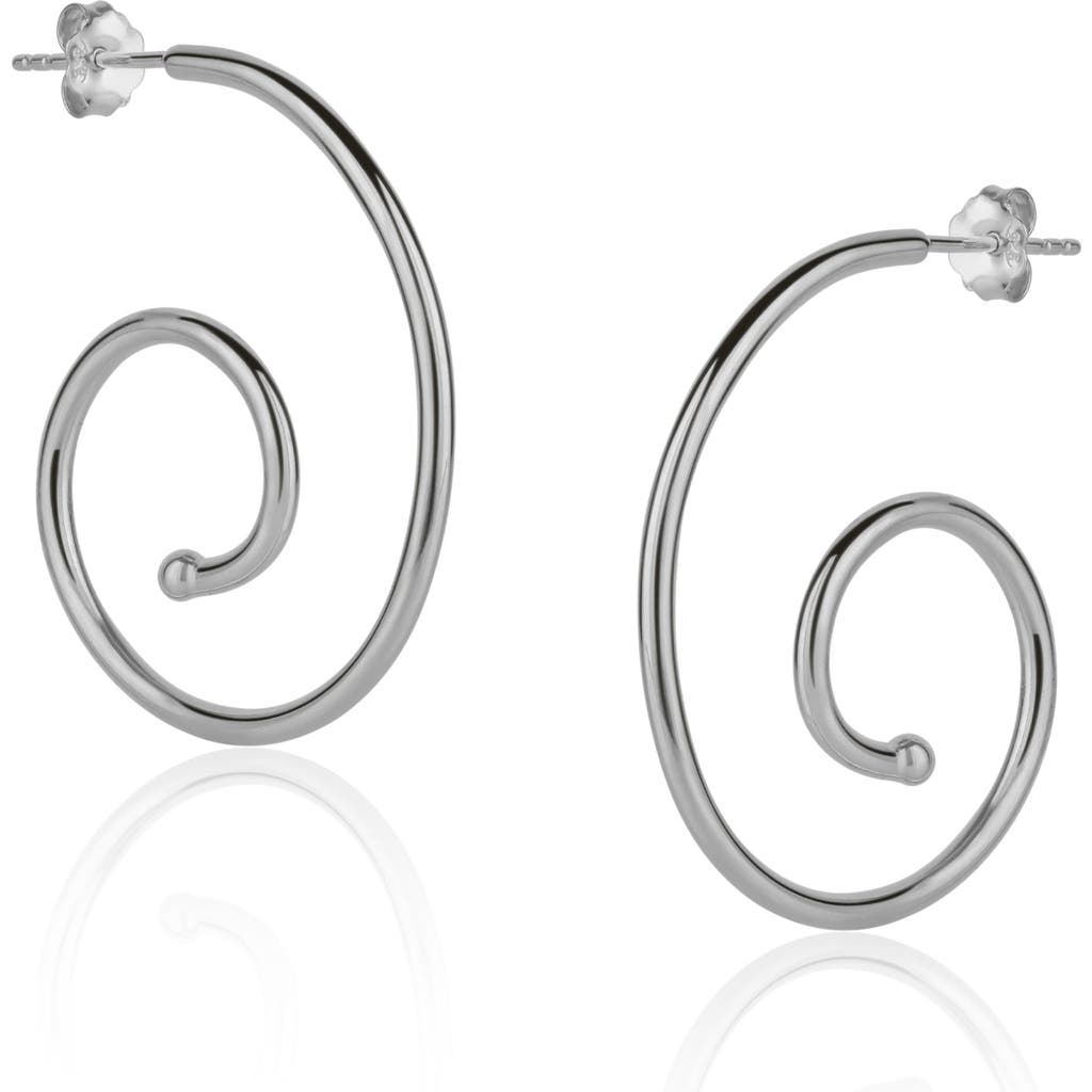 Spero London Spiral Sterling Silver Stud Earrings In Metallic