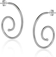 Spero London Spiral Sterling Silver Stud Earrings