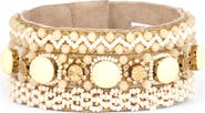 Deepa Gurnani Reed Bead & Crystal Bracelet