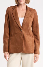 T Tahari Faux Suede Blazer