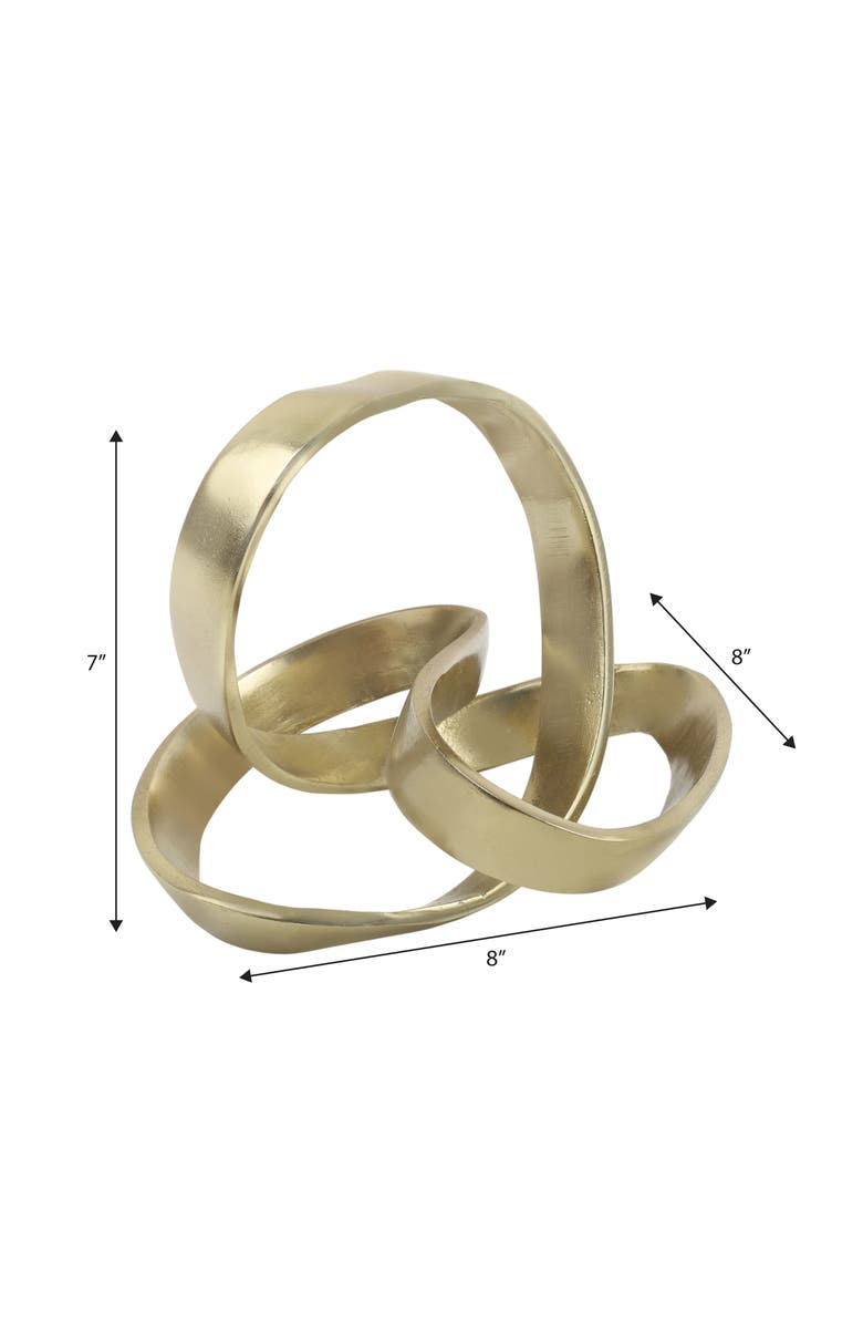 JONATHAN Y Chamberlain 7" Aluminum Abstract Knot Decorative Sculpture, Alternate, color, Gold