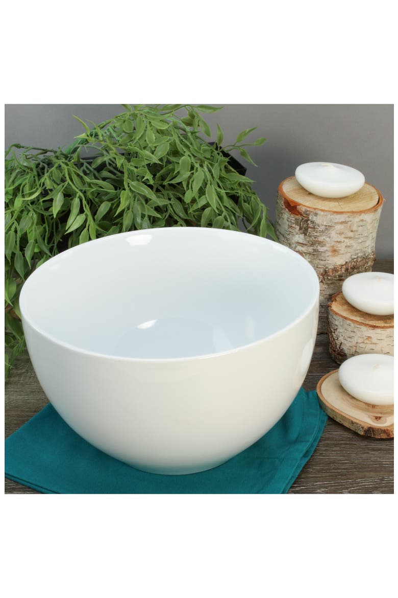 Set of 2 Conical Serving Bowls, Alternate, color, WHITE