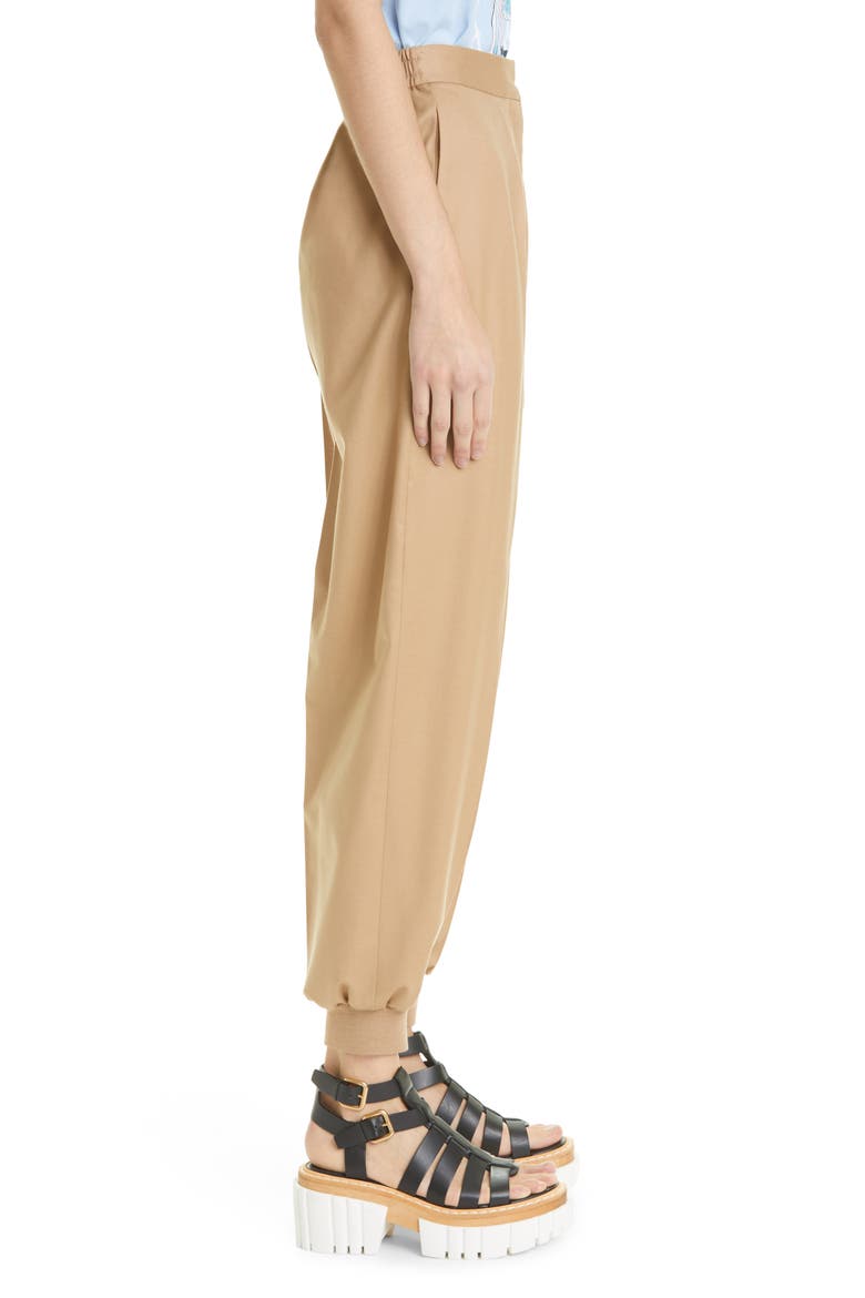 Nicole Pleated Wool Joggers, Alternate, color, LIGHT CAMEL