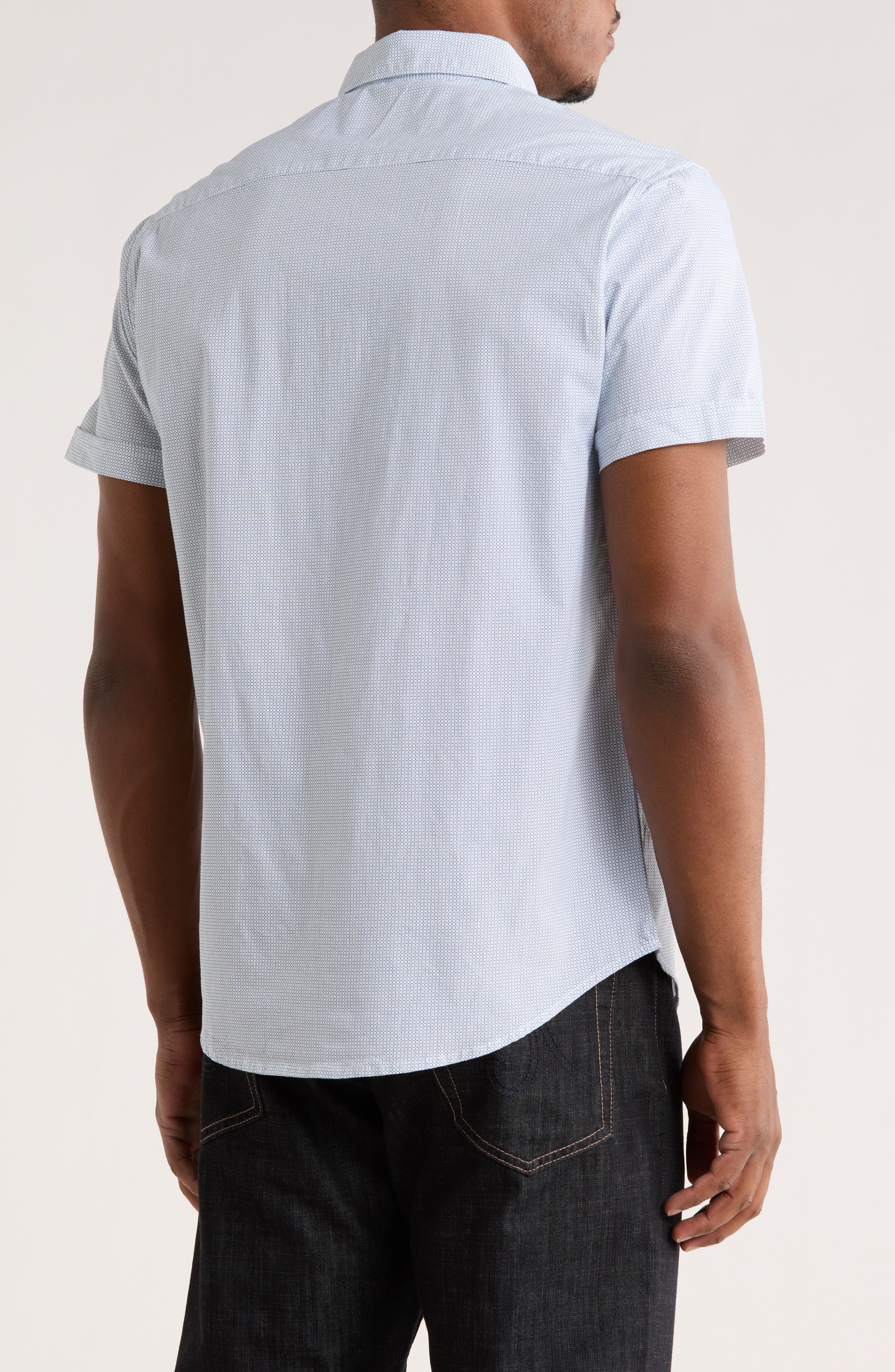 Geometric Print Short Sleeve Button-Down Shirt - image 2