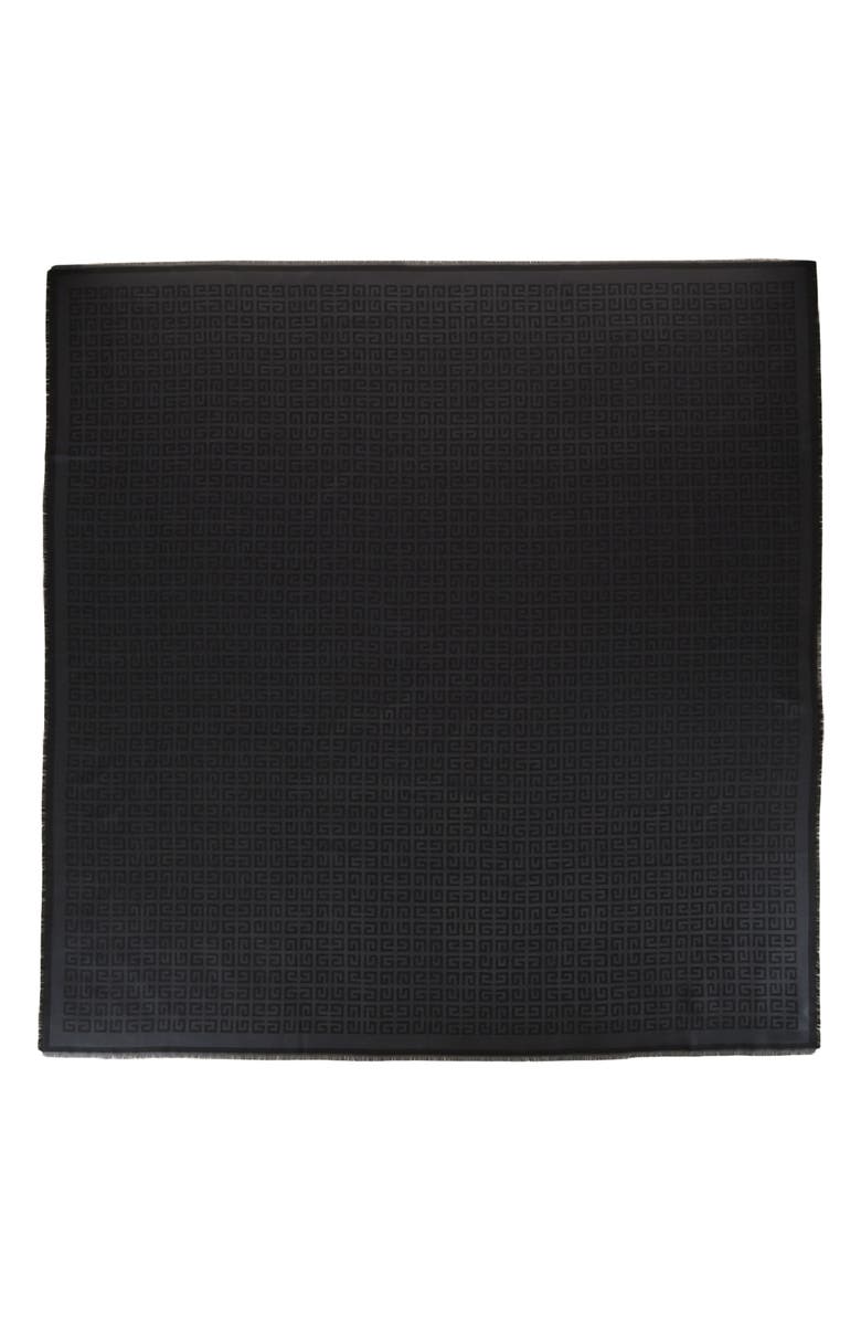 Givenchy Silk & Wool Logo Scarf, Main, color, 