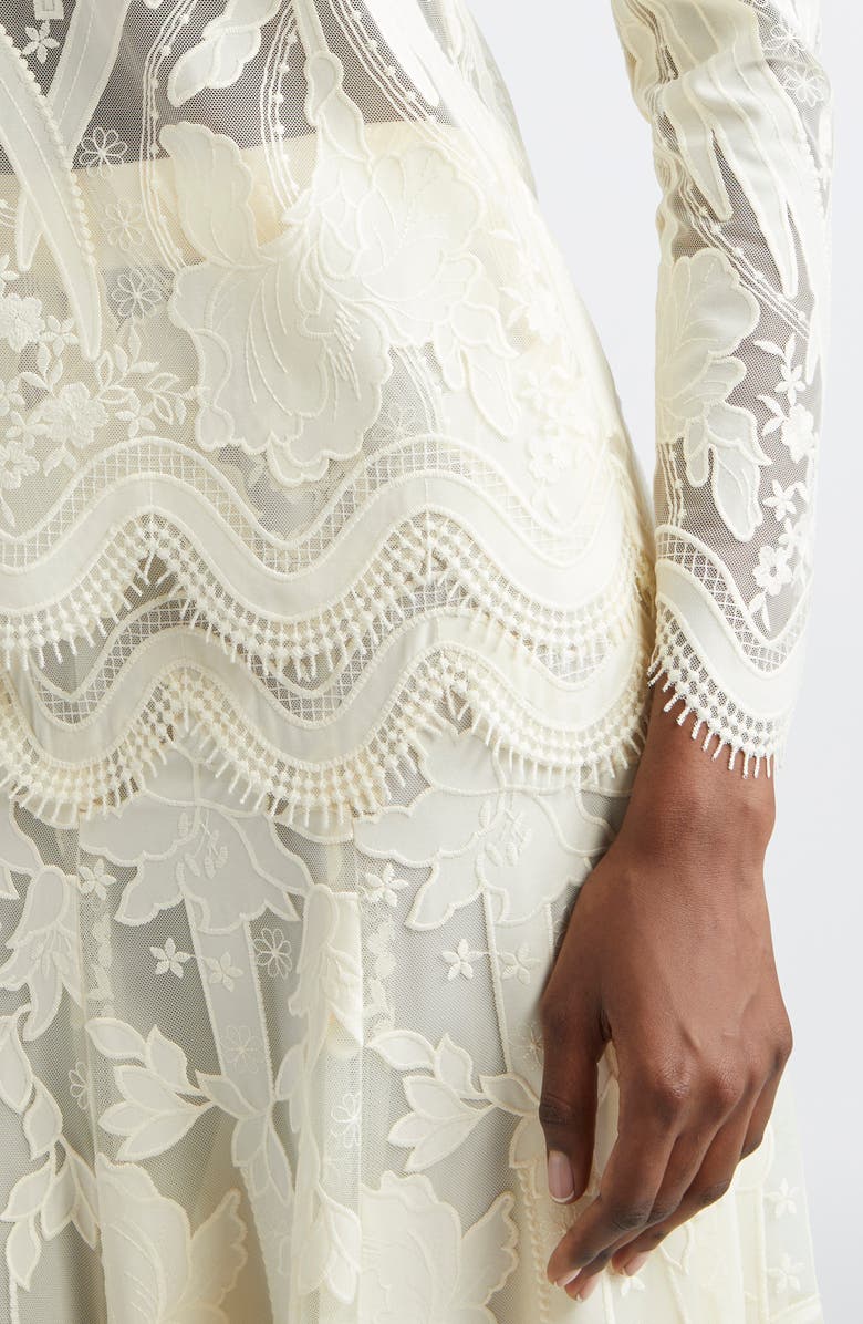 Lela Rose Floral Lace Top, Alternate, color,