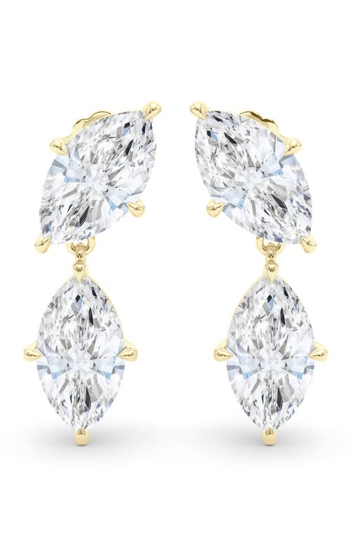 Hautecarat Lab Grown Diamond Twin Marquise Cut Drop Earrings