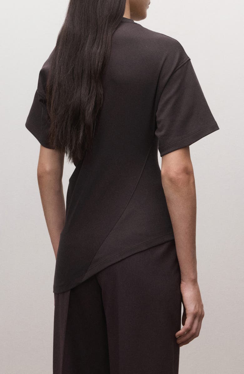 MANGO Asymmetric Fitted Cotton T-Shirt, Alternate, color, Wine