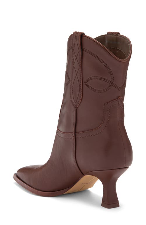 Dolce Vita Angel Pointed Toe Western Boot In Chocolate Leather
