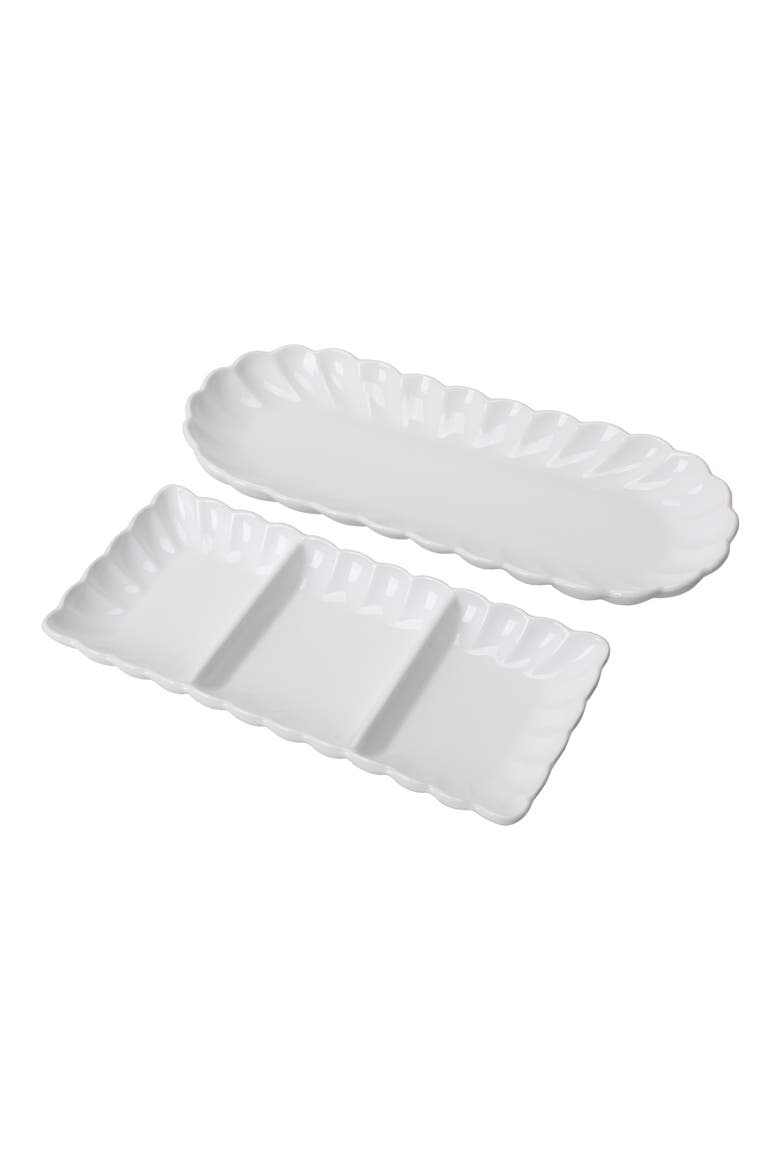 Petal 2-Piece Serving Dishes, Main, color, WHITE