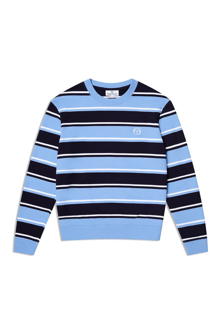Strisce Stripe Crewneck, Alternate, color, MARITIME BLUE