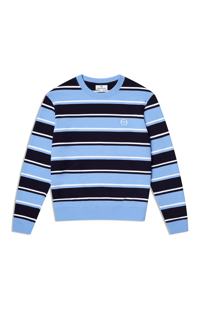 Sergio Tacchini Strisce Stripe Crewneck, Alternate, color, Maritime Blue