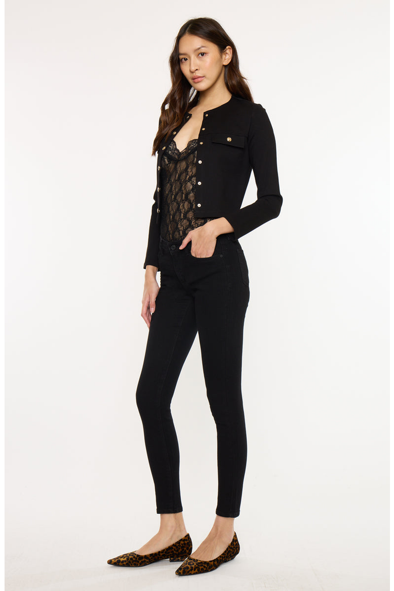 Anivia Essentials Mid Rise Super Skinny Jeans, Alternate, color, Black