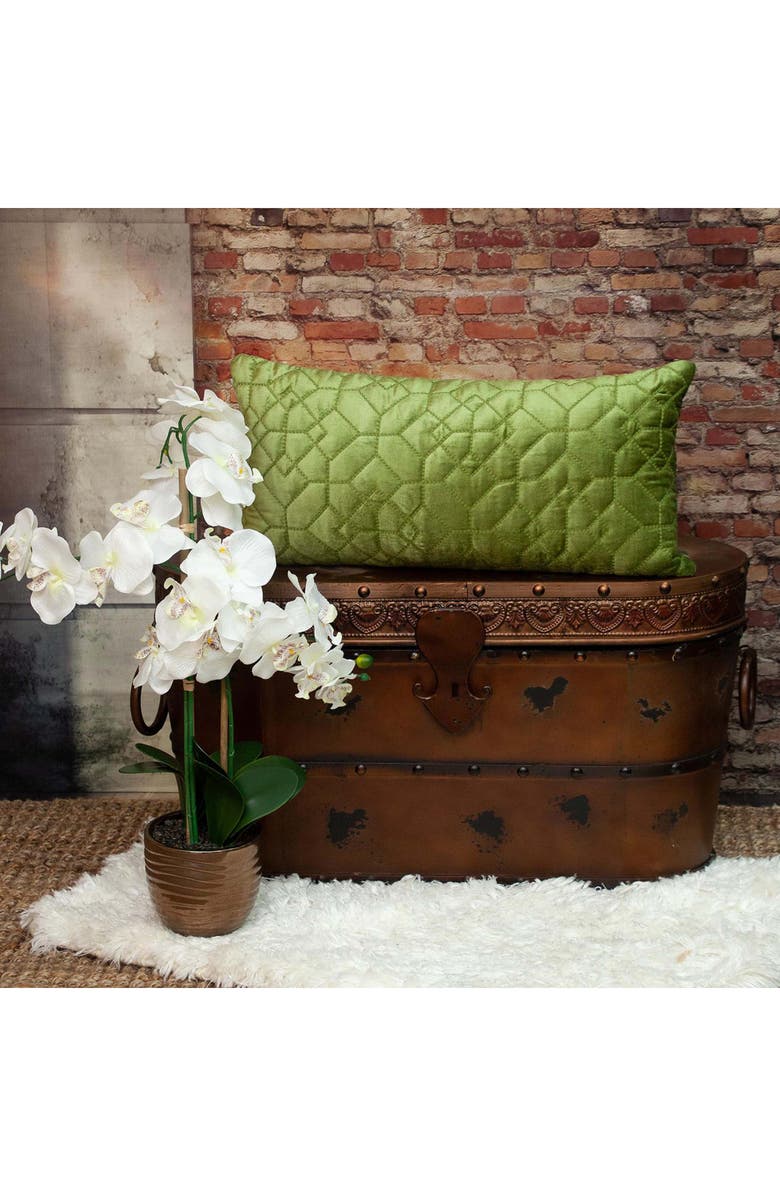 PARKLAND COLLECTION Sora Quilted Throw Pillow, Alternate, color, Olive