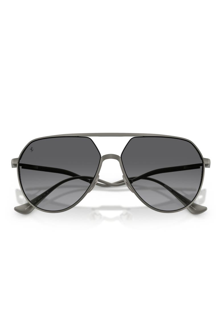59mm Polarized Gradient Pilot Sunglasses, Alternate, color, MATTE GUNMETAL / GREY POLAR
