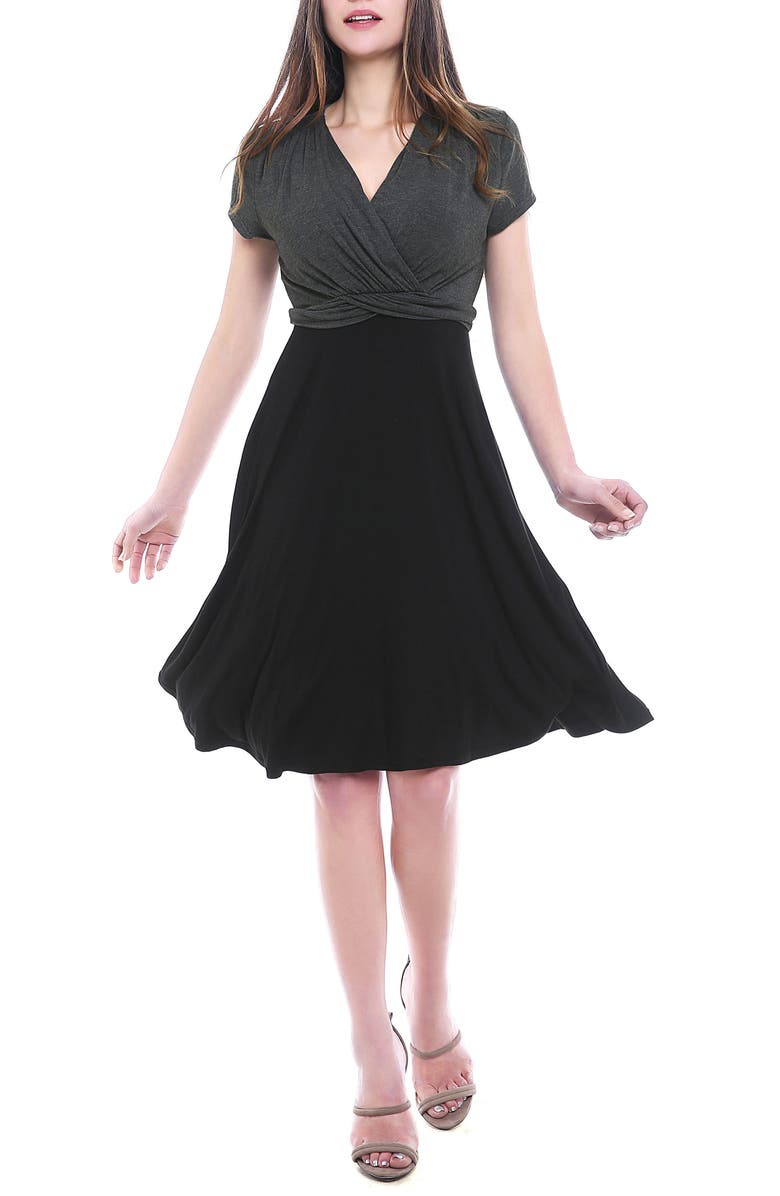 Kimi and Kai Sarah Faux Wrap Maternity/Nursing Dress, Alternate, color, 
