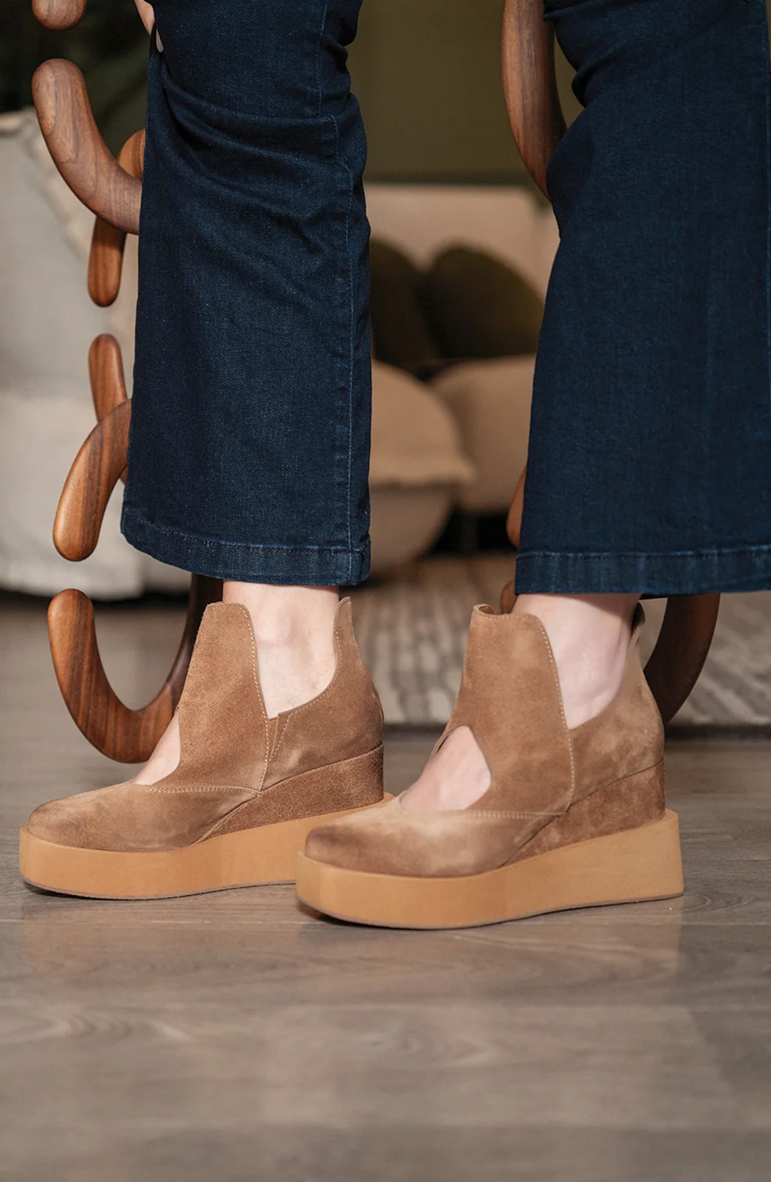 Unity Wedge Bootie, Alternate, color, MOCHA