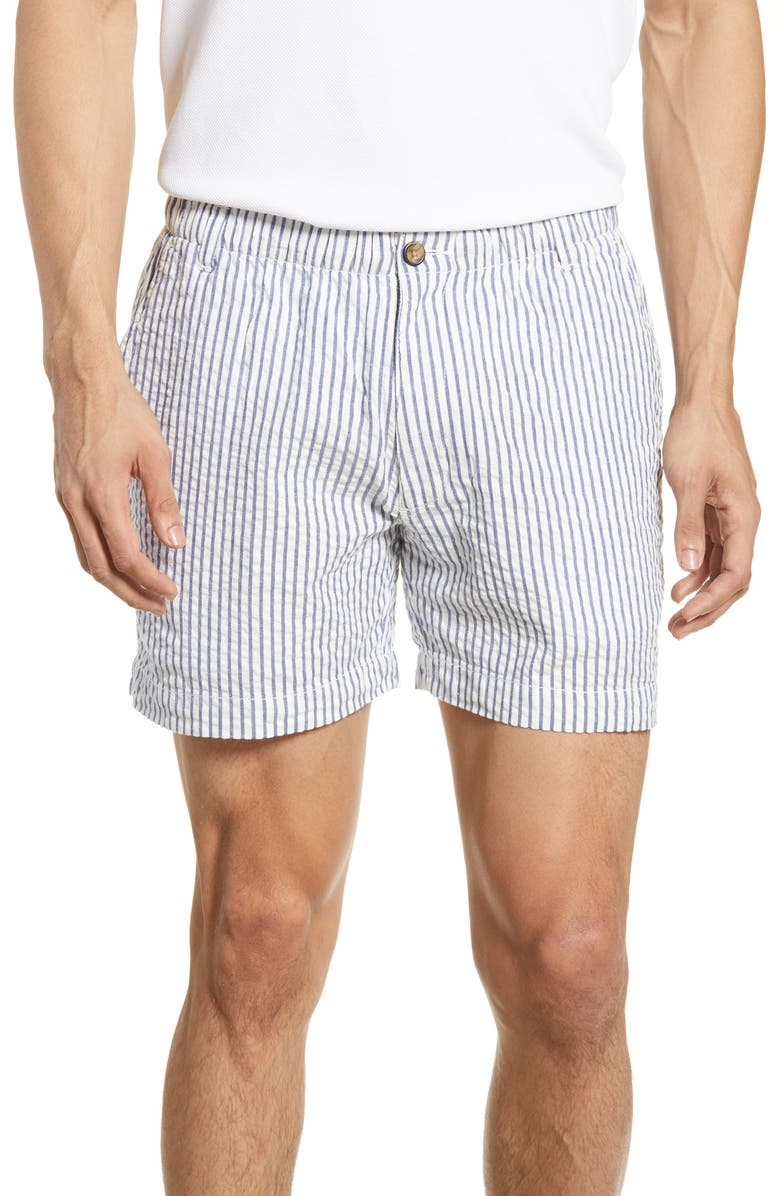 Vintage 1946 Snappers Seersucker Shorts, Main, color, 