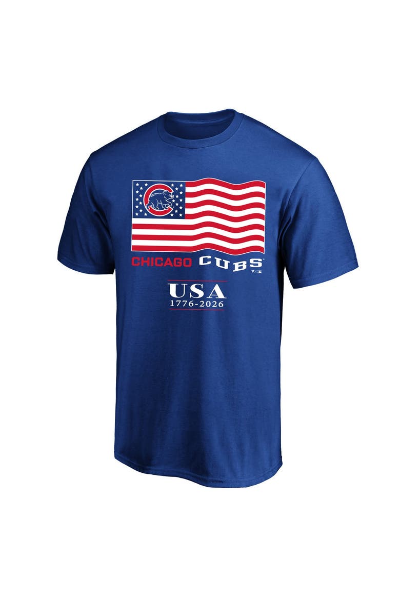 Men's Fanatics Royal Chicago Cubs USA 1776-2026 Big & Tall T-Shirt, Main, color, Royal