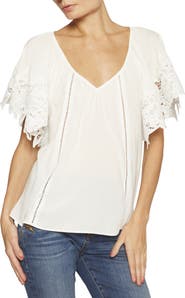 Ramy Brook Lynette Lace Sleeve Top