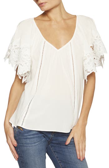 RAMY BROOK RAMY BROOK LYNETTE LACE SLEEVE TOP 