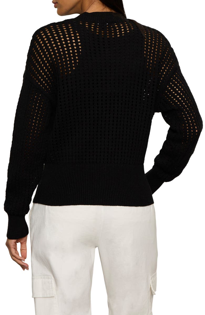 Sanctuary Laguna Openwork Sweater, Alternate, color, Black