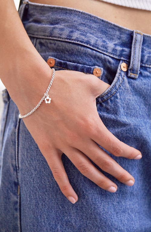 Estella Bartlett Sienna Flower Heart Beaded Stretch Bracelet In Metallic