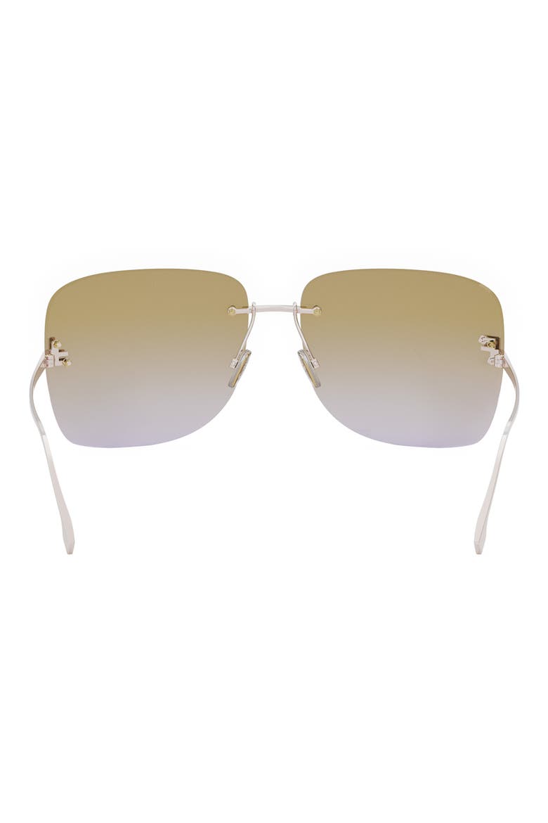 'Fendi First 65mm Oversize Square Sunglasses, Alternate, color, SHINY ROSE GOLD / BROWN