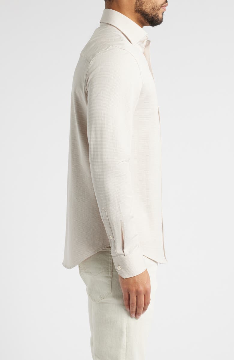 Bugatchi Devon Micro Houndstooth OoohCotton<sup>®</sup> Button-Up Shirt, Alternate, color, Sand