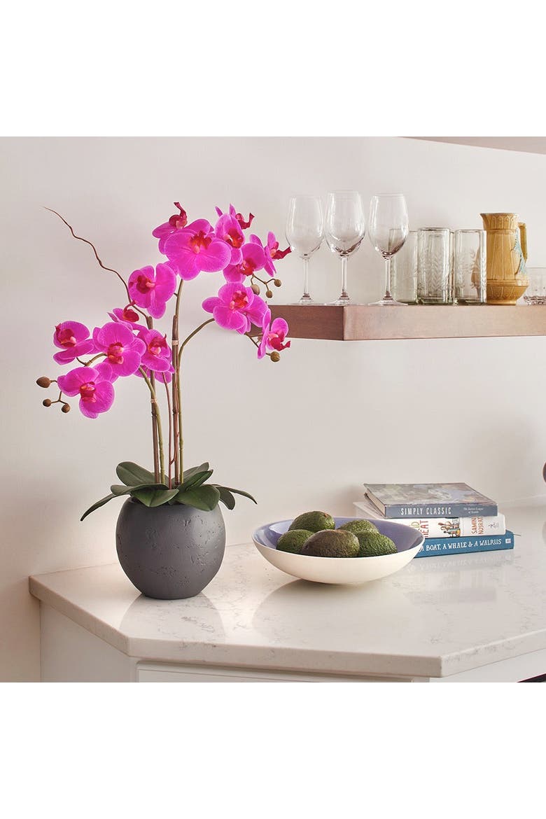 Artificial Pink Double Stem Orchid, Alternate, color, Pink
