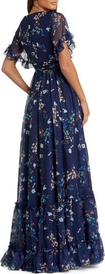 パーティードレス MAC DUGGAL Floral Flounce Maxi Dress Mac Duggal Flounce Sleeve Floral Maxi Dress | Nordstrom
