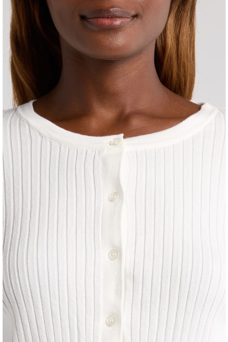 Rib Crop Cardigan, Alternate, color, NEW IVORY