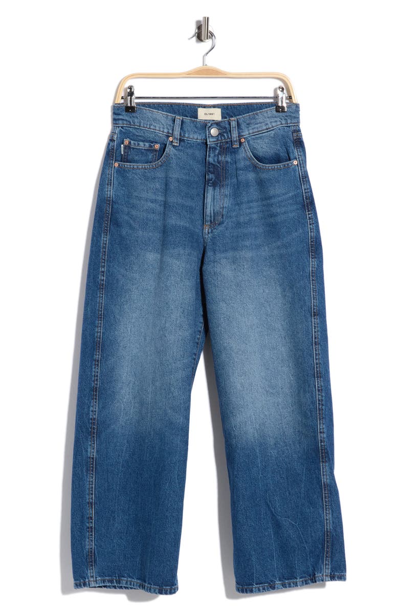 DL1961 Taylor High Waist Ankle Relaxed Barrel Jeans, Main, color, North Water