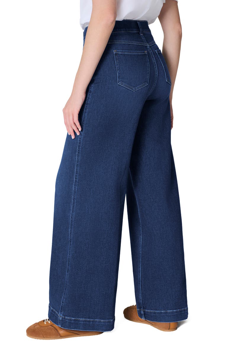 SPANXshape EveryWear™ Pull-On High Waist Wide Leg Jeans, Alternate, color, AUTHENTIC BLUE
