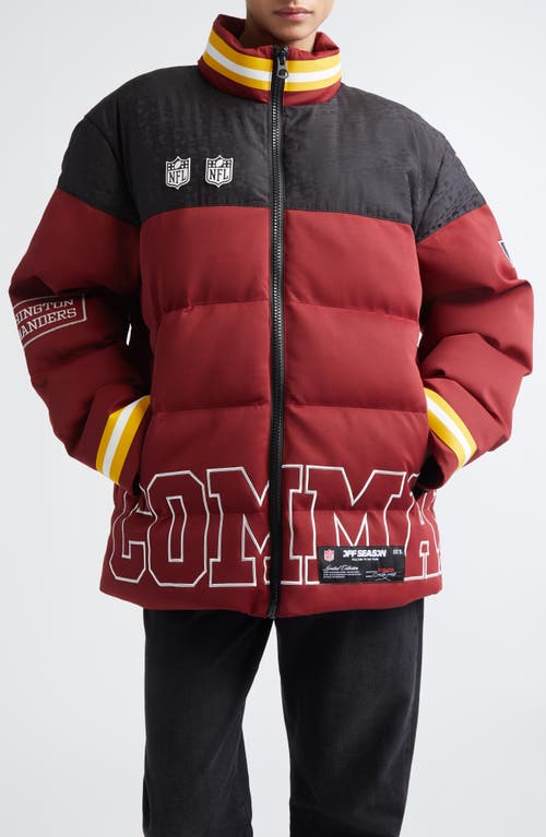 Off Season Nfl Team Water Repellent Long Puffer Coat In Red
