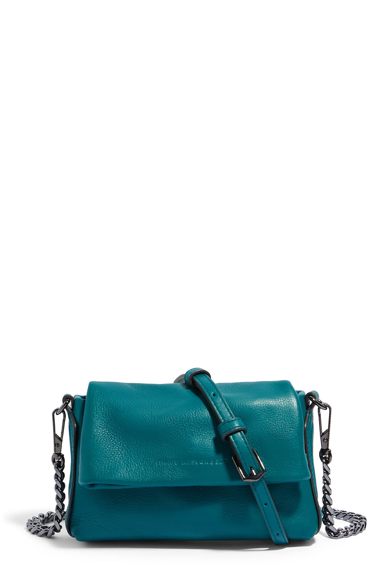 Kestenberg Nordy Leather Mini Crossbody Bag, Main, color, RAINFOREST GREEN