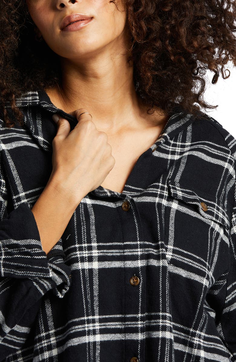 Billabong Best Time Oversize Plaid Cotton Flannel Shirt, Alternate, color, 