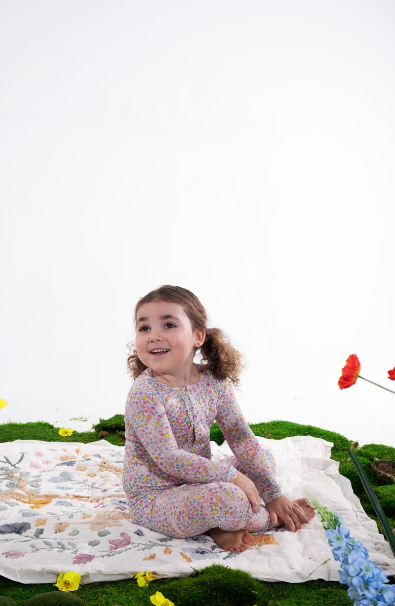 Magnetic Me Kids' Bunny Blossom Ruffle Fitted Two-Piece Pajamas, Alternate, color, Bunny