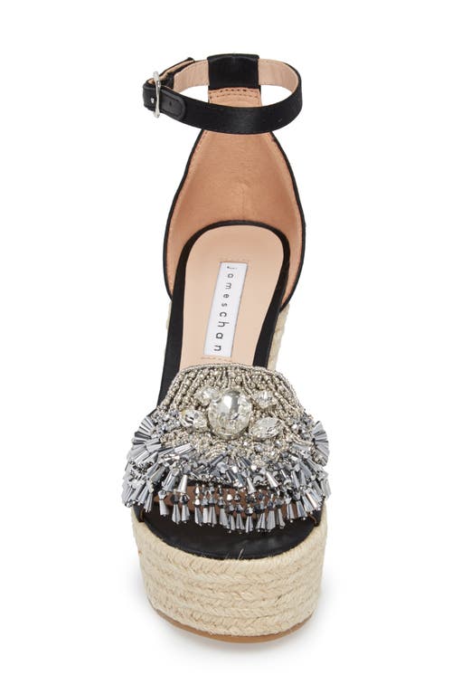 James Chan Maxim Platform Wedge Sandal In Black