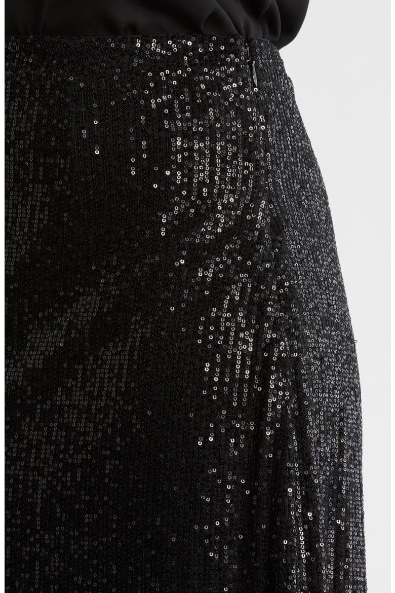 Friday Nights Sequin Midi Skirt, Alternate, color, BLACK