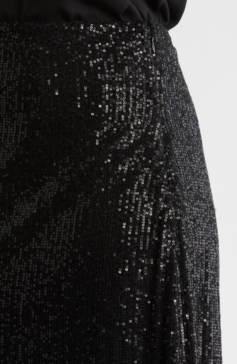 SUGARLIPS Friday Nights Sequin Midi Skirt, Alternate, color, Black