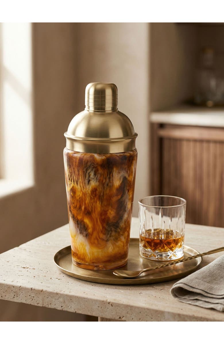 GAURI KOHLI Kampai Cocktail Shaker, Alternate, color, Brown