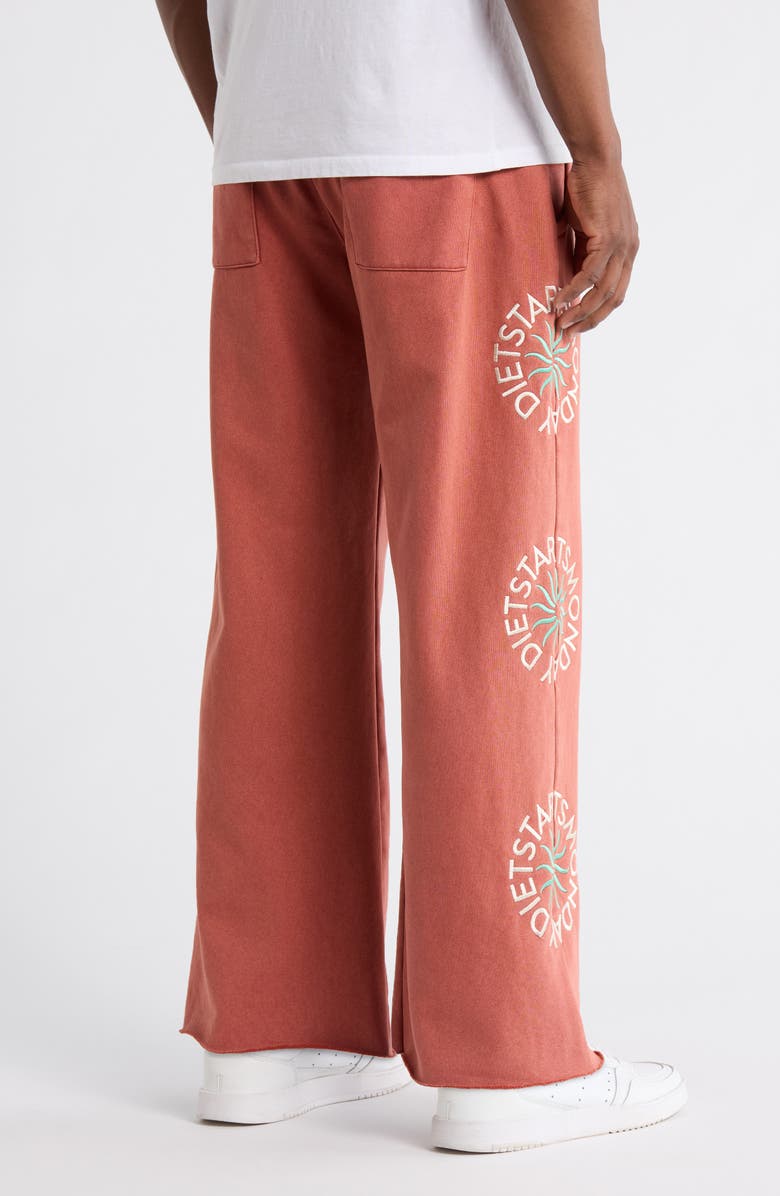 DIET STARTS MONDAY Sol Embroidered Wide Leg Sweatpants, Alternate, color, Red