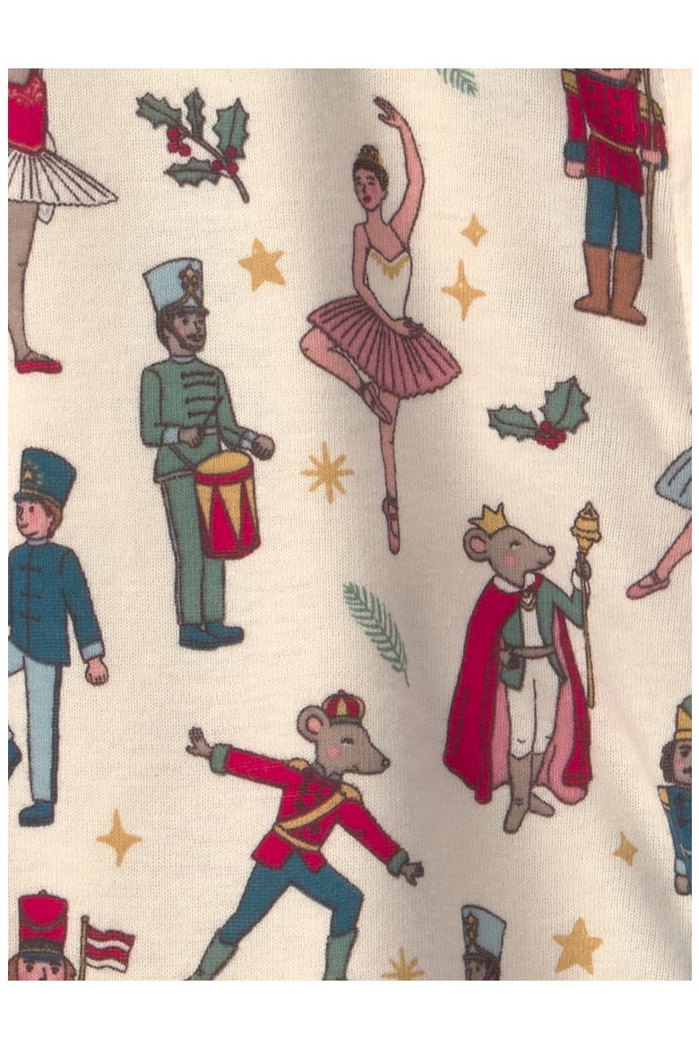 Print Organic Cotton Zip Footie, Alternate, color, NUTCRACKER